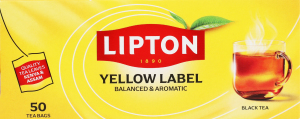 Чай Єлоу Лейбл чорний 50*2г Ліптон