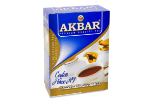 Чай чорний крупнолистовий Ceylon Pekoe №1 Akbar букет к/у 100г
