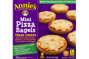 Annie's Homegrown Mini Pizza Bagels Three Cheese - 9 CT