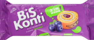 Рулет бисквитный со вкусом черники BiSKonti м/у 150г