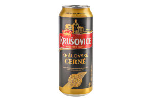 Пиво 500мл 3.8% темное фильтрованное пастеризованное Kralovske Cerne Krusovice ж/б