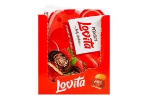 Печенье сдобное с желейной начинкой Клубника Jelly Cookies Lovita Roshen м/у 420г