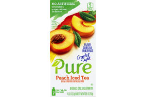 Crystal Light Pure Peach Iced Tea On-The-Go Packets - 7 CT
