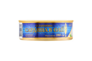 Сардина атлантична в олії Рижское золото з/б 240г