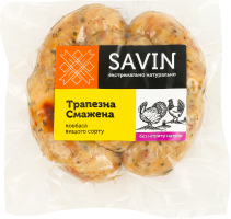 Ковбаса з м'яса птиці смажена Трапезна Savin Product в/с кг