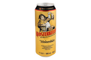 Пиво 0.5л 5.4% Weizenbier Klosterkeller ж/б