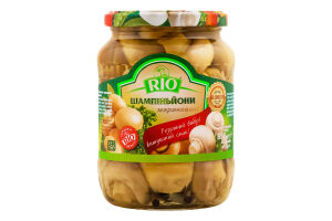 Шампиньоны маринованные с луком Rio с/б 690г