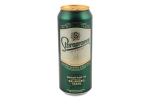 Пиво 480мл 4.2% світле пастеризоване Staropramen з/б