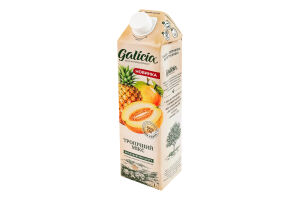 Сок неосветленный пастеризованный из смеси фруктов Тропический микс Galicia т/п 1л