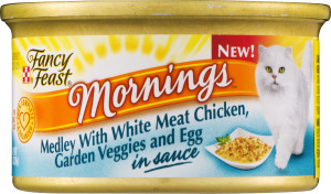 Fancy Feast Mornings Medley with White Meat Chicken, Garden Veggies and Egg in Sauce