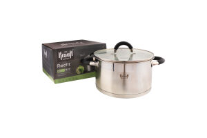 Каструля 4,2л нержавіюча сталь з кришкою 22см 26-242-049 Крауфф
