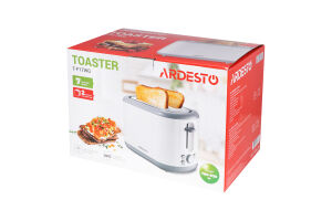 Тостер White stripes біло-сірий пластик 930Вт Ardesto
