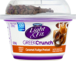 Dannon Light & Fit Greek Crunch Nonfat Yogurt Caramel Fudge Pretzel