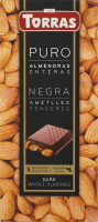 Шоколад чорний з цільним мигдалем  150г Торас