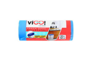 Пакети для сміття без затяжок сині 35л 48х57см №7711447 Стандард viGO! 36шт