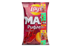 Чипсы картофельные Лобстер Рифленые Max Lay's м/у 95г