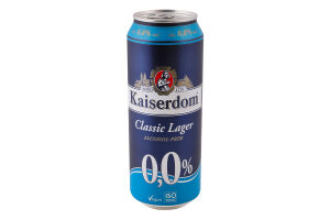 Пиво 500мл 0% безалкогольное светлое фильтрованное пастеризованное Lager Kaiserdom ж/б
