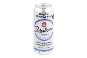 Пиво 0.5л 5.5% светлое фильтрованное солодовое пастеризованное Export Paderborner ж/б