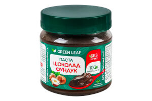 Паста со сладкой стевией Шоколад-фундук Green Leaf с/б 200г