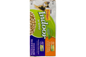 Purina Friskies Indoor In Gravy Chunky Chicken & Turkey Casserole and Homestyle Turkey Dinner Cat Food - 12 CT