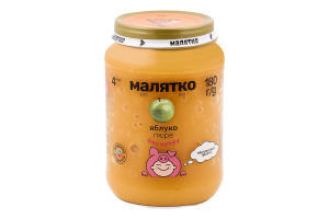Пюре для дітей від 4міс Яблуко Малятко с/б 180г