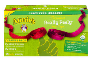 Annie's Homegrown Organic Really Peely Fruit Tape Rolls Strawberry, Berry - 12 CT