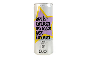 Напій енергетичний безалкогольний сильногазований Виноград Енерджі Revo з/б 250мл