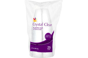 Ahold Crystal Clear Plastic Cups - 25 CT