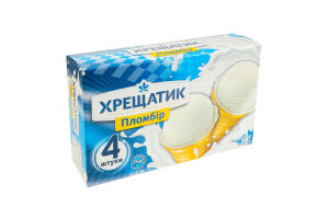 Мороженое 15% пломбир в вафельном стаканчике Хрещатик к/у 4х90г