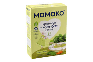 Крем-суп молочный сухой для детей от 8мес быстрорастворимый на козьем молоке со шпинатом Мамако к/у 150г
