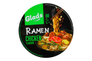 Лапша быстрого приготовления с соусом со вкусом курицы Рамен Glads ст 105г