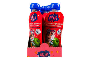 Пюре для дітей від 6міс без цукру гомогенізоване стерилізоване Яблуко-манго-полуниця Elfik Magic д/п 100г
