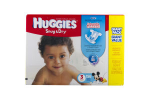 Huggies Snug & Dry Diapers Size 3 / 16-28 lb - 156 CT