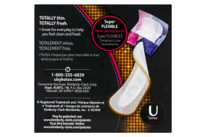 U by Kotex Barely There Thin & Flexible Daily Liners - 18 PK
