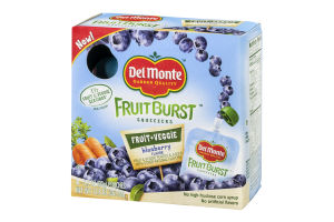 Del Monte Fruit Burst Squeezers Fruit + Veggie Blueberry - 4 CT