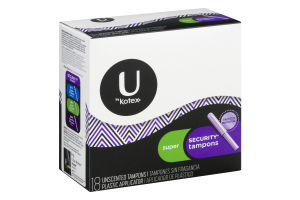 U by Kotex Security Super Tampons Unscented - 18 PK