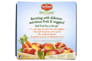 Del Monte Fruit Burst Squeezers Fruit + Veggie Peach-Mango - 4 CT