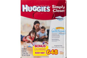 Huggies Simply Clean Wipes Fragrance Free - 648 CT