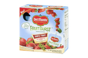 Del Monte Fruit Burst Squeezers Simply Fruit Strawberry - 4 CT