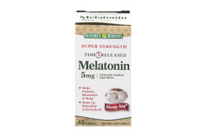 Nature's Bounty Melatonin 5mg Time Released Dietary Supplement Tablets - 45 CT
