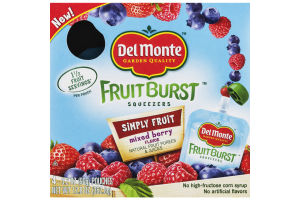 Del Monte Fruit Burst Squeezers Mixed Berry - 4 CT