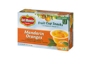 Del Monte Fruit Cup Snacks Family Pack Mandarin Oranges - 12 PK