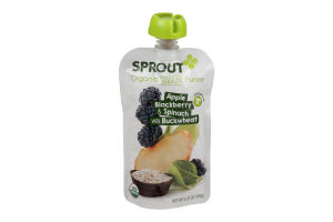 Sprout Organic Toddler Puree Apple Blackberry & Spinach with Buckwheat
