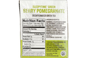 Celestial Seasonings Sleepytime Tea Sleepytime Green Berry Pomegranate - 20 CT