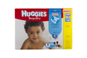 Huggies Snug & Dry Diapers Size 3 / 16-28 lb - 156 CT