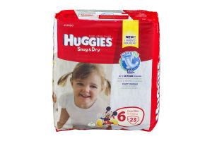 Huggies Snug & Dry Diapers Disney Jumbo Pack 6 Over 35 lb - 23 CT