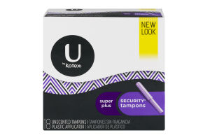 U By Kotex Super Plus Unscented Tampons - 18 CT