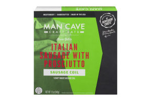 Man Cave Craft Eats Italian Sausage with Prosciutto Sausage Coil Man ...