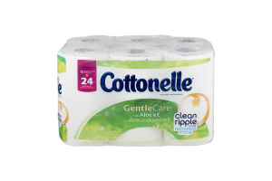 Cottonelle Toilet Paper Gentle Care with Aloe & E Double Rolls - 12 CT
