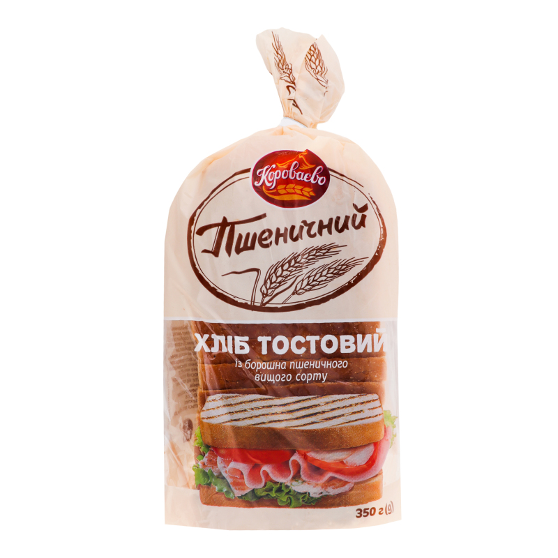 Хліб тостовий нарізний Пшеничний Короваєво м/у